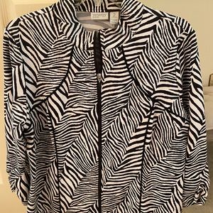 Zenergy zip up jacket. Black and white.